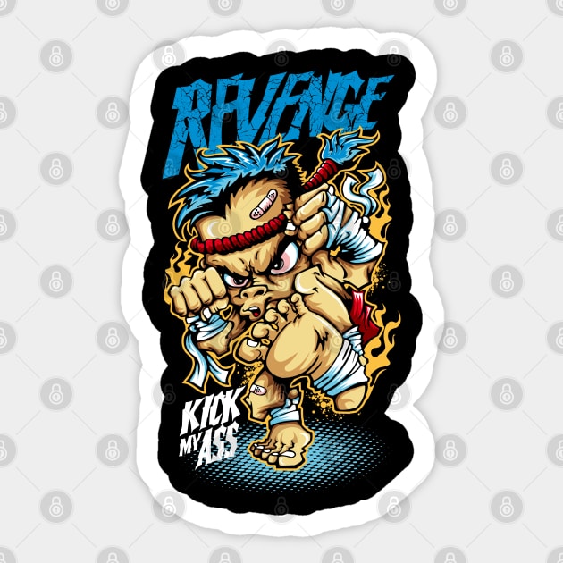 Revenge Kick My Ass T-Shirt - Bold and Edgy Quote Design Sticker by Urbanprint